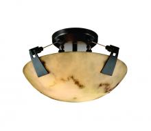 Justice Design Group FAL-9630-35-DBRZ-LED-2000 - 14" Semi-Flush Bowl w/ Tapered Clips