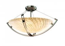 Justice Design Group GLA-9722-35-WTFR-NCKL - 24" Pendant Bowl w/ Crossbar