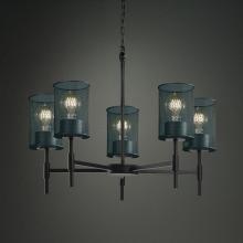 Justice Design Group MSH-8410-10-MBLK - Union 5-Light Chandelier