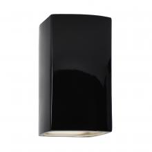 Justice Design Group CER-0910W-BLK-LED1-1000 - Small LED Rectangle - Closed Top (Outdoor)