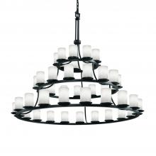 Justice Design Group CLD-8714-10-MBLK - Dakota 45-Light 3-Tier Ring Chandelier