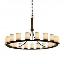 Justice Design Group FAB-8716-10-CREM-DBRZ - Dakota 21-Light 1-Tier Ring Chandelier