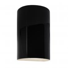 Justice Design Group CER-0940W-BLK-LED1-1000 - Small LED Cylinder - Closed Top (Outdoor)