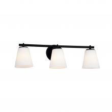 Justice Design Group FSN-8033-OPAL-MBLK - Alpino 3-Light Bath Bar