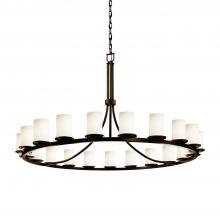 Justice Design Group FSN-8716-10-OPAL-DBRZ - Dakota 21-Light 1-Tier Ring Chandelier