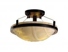 Justice Design Group PNA-9680-35-BANL-DBRZ-LED2-2000 - 14" LED Semi-Flush Bowl w/ Ring