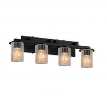 Justice Design Group FSN-8774-10-SEED-MBLK - Dakota 4-Light Bath Bar