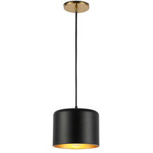  EMI-81P-AGB-MB - 1LT Incand Pendant,  AGB w/ MB&GLD Shade