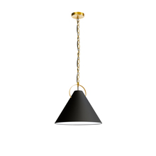  PCN-161P-AGB-797 - 1LT Incand Pendant, AGB w/ BK Shade