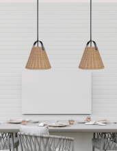  SND-141P-MB - 1LT Incandescent Pendant, MB w/ Wicker Shade