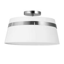  SYM-153SF-PC-WH - 3LT Semi-Flush Mount,  PC w/ WH Shade