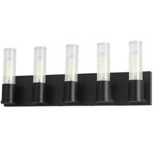 Dainolite TBE-225W-MB - 5 Light Incandescent Vanity, Matte Black w/ Clear Fluted Glass