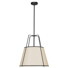  TRA-1P-BK-CRM - 1LT Trapezoid Pendant Black/CRM Shade w/790 Diff