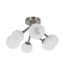 Dainolite TWD-166SF-SC - 6 Light Halogen Semi Flush, Satin Chrome Finish with Frosted Glass