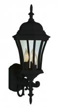  4503 BK - Burlington 3-Light Armed Metal and Glass, Up-mount Outdoor Wall Lantern