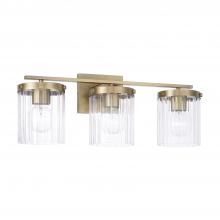 Capital Canada 156231AD-555 - 3-Light Vanity in Aged Brass with Clear Beveled Fluted Glass