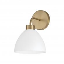  652011AW - 1-Light Sconce in Aged Brass and White