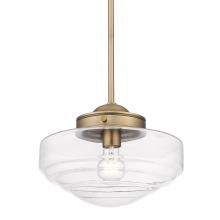 Golden Canada 0508-M MBS-CLR - Ingalls Medium Pendant in Modern Brass and Clear Glass Shade