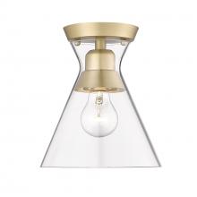 Golden Canada 0511-FM BCB-CLR - Malta BCB Flush Mount in Brushed Champagne Bronze with Clear Glass Shade