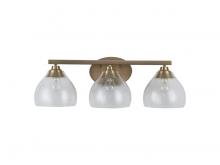 Golden Canada 1094-BA3 BCB-HCG - Ariella 3-Light Vanity Light in Brushed Champagne Bronze with Hammered Clear Glass