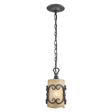 Golden Canada 1821-M1L BI - Madera Mini Pendant in Black Iron with Toscano Glass