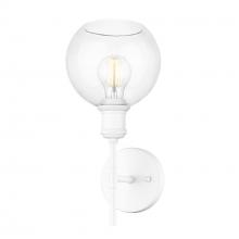  1945-1W WHT-GLOBE-CLR - Axel WHT 1 Light Wall Sconce in Matte White with Clear Glass Globe Shades Shade