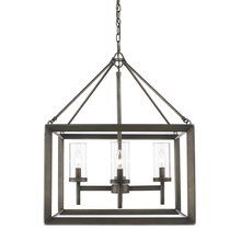  2073-4 GMT - Smyth 4 Light Chandelier in Gunmetal Bronze with Clear Glass