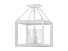 Golden Canada 2073-SF NWT-CLR - Smyth 3-Light Semi-Flush in Natural White with Clear Glass