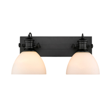  3118-BA2 BLK-OP - Hines 2-Light Bath Vanity in Matte Black with Opal Glass