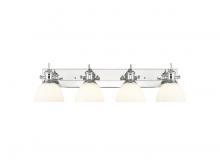 Golden Canada 3118-BA4 CH-OP - Hines 4-Light Vanity Light in Chrome with Opal Glass