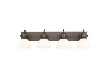 Golden Canada 3118-BA4 RBZ-OP - Hines 4-Light Vanity Light in Rubbed Bronze with Opal Glass