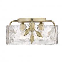 Golden Canada 3160-FM WG-HWG - Calla WG 3 Light Flush Mount in White Gold with Hammered Water Glass Shade