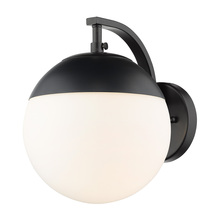 Golden Canada 3218-1W BLK-BLK - Dixon Sconce in Matte Black with Opal Glass and Matte Black Cap