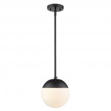 Golden Canada 3218-S BLK-BLK - Dixon Small Pendant in Matte Black with Opal Glass and Matte Black Cap