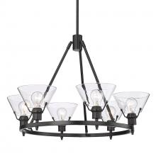  3306-6 BLK-CLR - Orwell BLK 6 Light Chandelier in Matte Black with Clear Glass