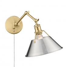  3306-A1W BCB-PW - Orwell BCB 1 Light Articulating Wall Sconce in Brushed Champagne Bronze with Pewter shade