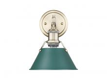 Golden Canada 3306-BA1 AB-GN - Orwell 1-Light Bath Vanity in Aged Brass with Pine Green