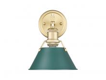 Golden Canada 3306-BA1 BCB-GN - Orwell 1-Light Bath Vanity in Brushed Champagne Bronze with Pine Green