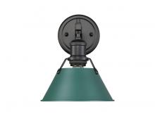 Golden Canada 3306-BA1 BLK-GN - Orwell 1-Light Bath Vanity in Matte Black with Pine Green