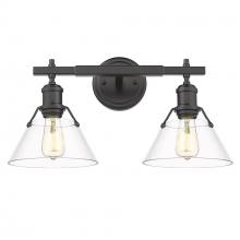 Golden Canada 3306-BA2 BLK-CLR - Orwell 2-Light Vanity Light in Matte Black with Clear Glass