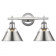 Golden Canada 3306-BA2 CH-PW - Orwell 2-Light Vanity Light in Chrome with Pewter