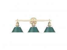 Golden Canada 3306-BA3 BCB-GN - Orwell 3-Light Vanity Light in Brushed Champagne Bronze with Pine Green