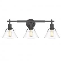 Golden Canada 3306-BA3 BLK-CLR - Orwell 3-Light Vanity Light in Matte Black with Clear Glass