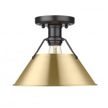  3306-FM BLK-BCB - Orwell BLK Flush Mount in Matte Black with Brushed Champagne Bronze shade