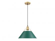 Golden Canada 3306-L BCB-GN - Orwell 14" Wide Large Pendant in Brushed Champagne Bronze with Pine Green