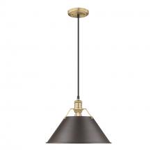  3306-L BCB-RBZ - Orwell BCB Large Pendant - 14 in Brushed Champagne Bronze with Rubbed Bronze shade