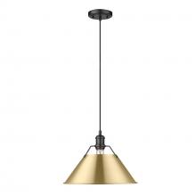  3306-L BLK-BCB - Orwell BLK Large Pendant - 14 in Matte Black with Brushed Champagne Bronze shade