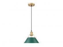 Golden Canada 3306-M BCB-GN - Orwell 10" Wide Medium Pendant in Brushed Champagne Bronze with Pine Green