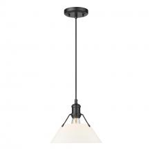  3306-M BLK-OP - Orwell BLK Medium Pendant - 10 in Matte Black with Opal Glass