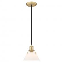 Golden Canada 3306-S BCB-OP - Orwell 7.5" Wide Small Pendant in Brushed Champagne Bronze with Opal Glass